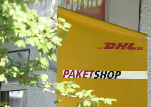 DHL-Paketshop-Fähnchen
